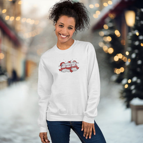 C & Win Sports Embroidered Christmas Cat Sweatshirt - C & Win Sports