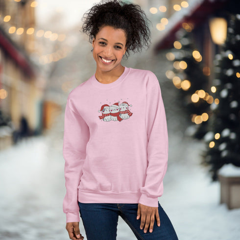 C & Win Sports Embroidered Christmas Cat Sweatshirt - C & Win Sports
