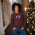 C & Win Sports Meowy Catmas Embroidered Sweatshirt Maroon / S - C & Win Sports