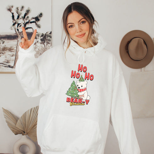 C & Win Sports Bear-Y Christmas Hoodie White / S - C & Win Sports