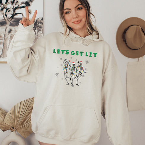 C & Win Sports Let's Get Lit Hoodie Sand / S - C & Win Sports