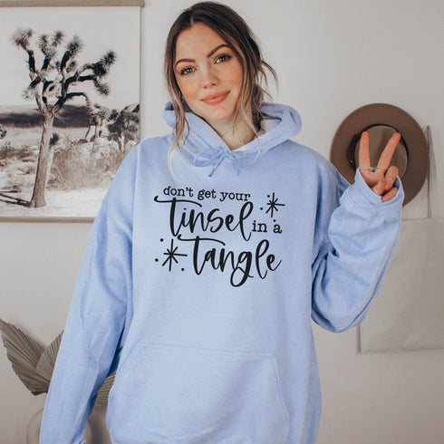 C & Win Sports Don't Get Your Tinsel In A Tangle Hoodie Light Blue / S - C & Win Sports