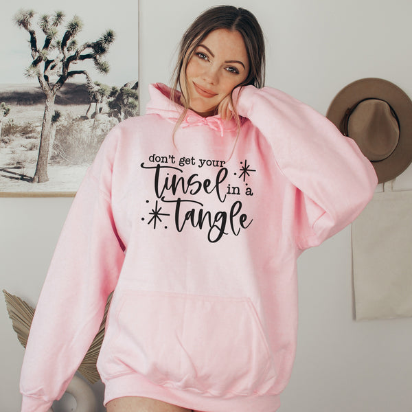 C & Win Sports Don't Get Your Tinsel In A Tangle Hoodie Light Pink / S - C & Win Sports