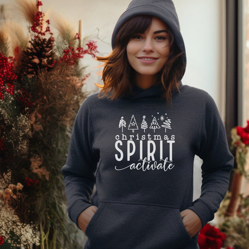 C & Win Sports Christmas Spirit Activate Hoodie Dark Heather / S - C & Win Sports