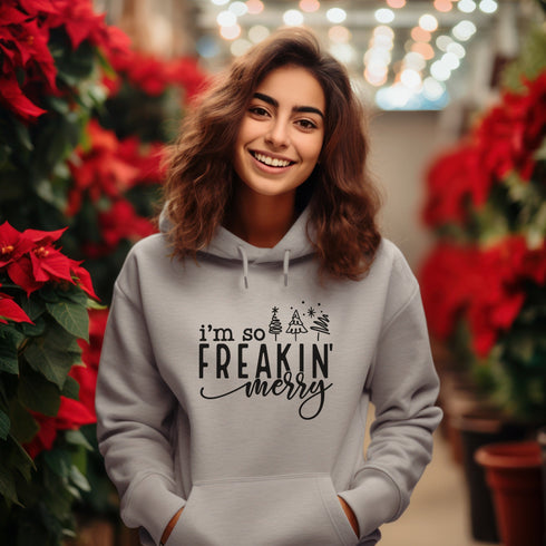 C & Win Sports I'm So freakin' Merry Hoodie Sport Grey / S - C & Win Sports
