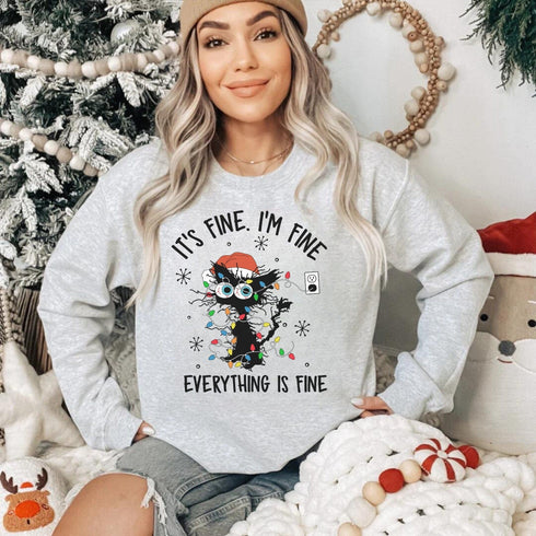C & Win Sports Everything Is Fine Sweatshirt S / Ash - C & Win Sports