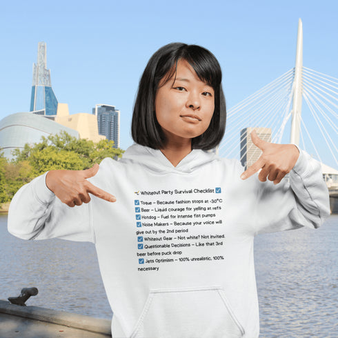 This Whiteout Party Hoodie has your back—literally. Featuring a bold, hilarious checklist graphic, it’s everything you need to let people know: you came prepared.