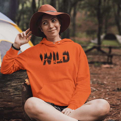 Step into the wild with our unique camping hoodie, featuring a captivating camping scene intricately etched inside the words "Into The Wild". Crafted for outdoor enthusiasts, this hoodie is not just a piece of clothing but a symbol of adventure and exploration.