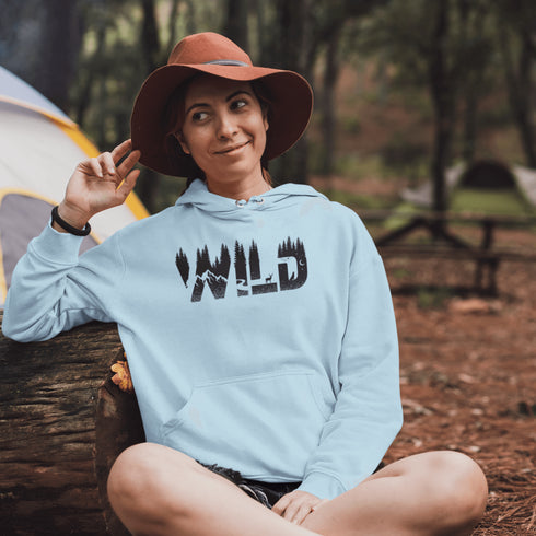 Step into the wild with our unique camping hoodie, featuring a captivating camping scene intricately etched inside the words "Into The Wild". Crafted for outdoor enthusiasts, this hoodie is not just a piece of clothing but a symbol of adventure and exploration.