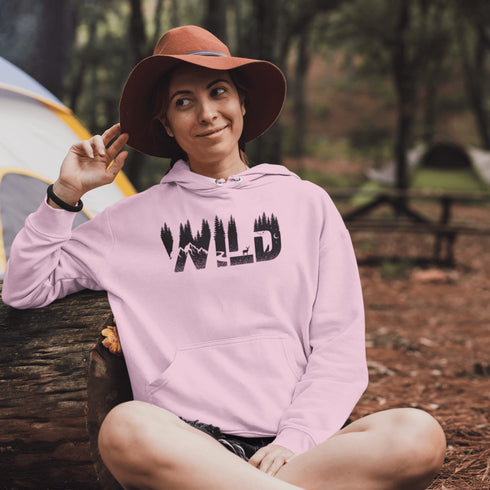 Step into the wild with our unique camping hoodie, featuring a captivating camping scene intricately etched inside the words "Into The Wild". Crafted for outdoor enthusiasts, this hoodie is not just a piece of clothing but a symbol of adventure and exploration.