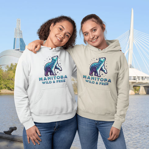 Step into the magic of the north with the Manitoba - Wild & Free hoodie, where rugged beauty meets cozy style.