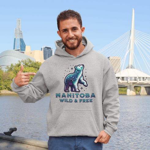 Step into the magic of the north with the Manitoba - Wild & Free hoodie, where rugged beauty meets cozy style.