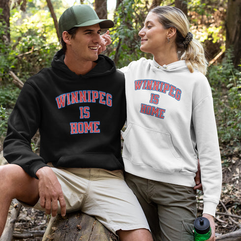 Introducing the ultimate statement of pride and comfort: the "Winnipeg Is Home" Hoodie. Designed for those who hold Winnipeg close to their heart, this hoodie is more than just a piece of clothing—it's a declaration of love for the heart of the prairies.