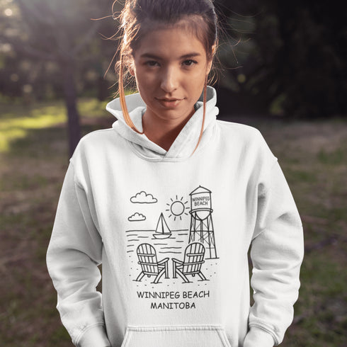 Cozy up in coastal charm with our Winnipeg Beach Doodle Hoodie, inspired by the laid-back vibe of one of Manitoba’s most beloved lakeside getaways.