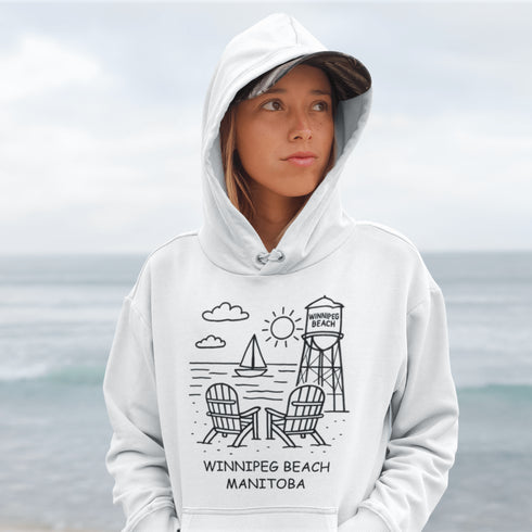 Cozy up in coastal charm with our Winnipeg Beach Doodle Hoodie, inspired by the laid-back vibe of one of Manitoba’s most beloved lakeside getaways.