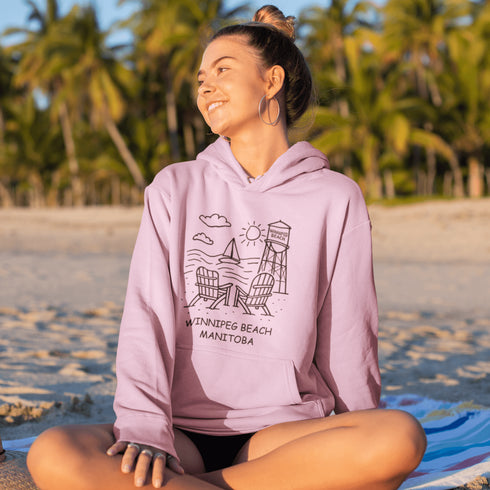 Cozy up in coastal charm with our Winnipeg Beach Doodle Hoodie, inspired by the laid-back vibe of one of Manitoba’s most beloved lakeside getaways.