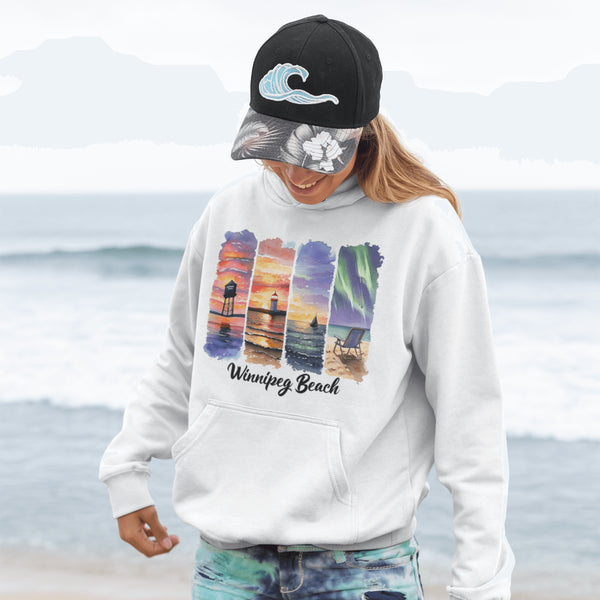 Winnipeg Beach Collage Hoodie-Lighthouse