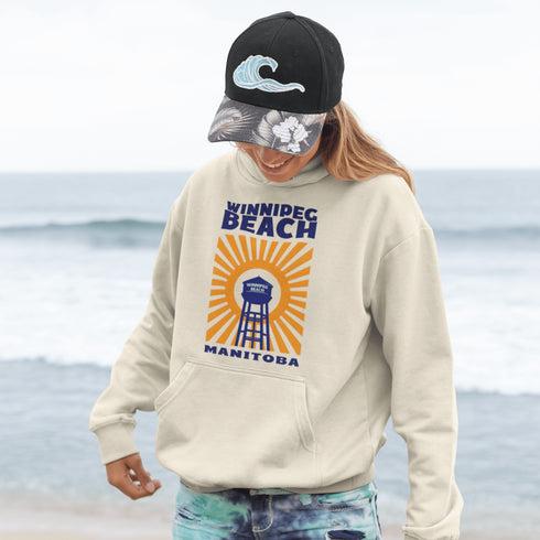 Bring the nostalgia of beach days and boardwalk strolls to your wardrobe with our Winnipeg Beach hoodie.