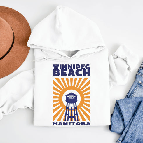 Bring the nostalgia of beach days and boardwalk strolls to your wardrobe with our Winnipeg Beach hoodie.