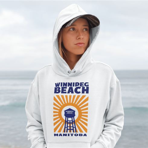 Bring the nostalgia of beach days and boardwalk strolls to your wardrobe with our Winnipeg Beach hoodie.