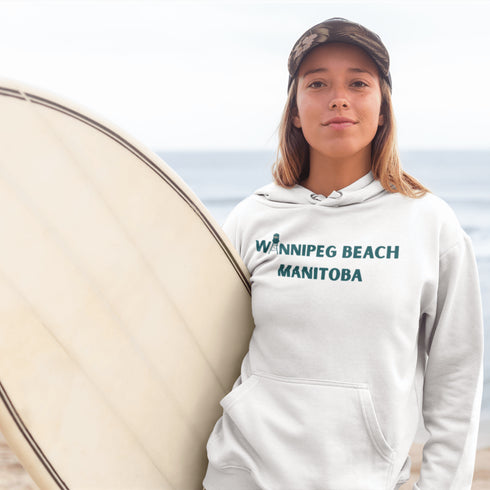 Step into vintage beach town vibes with our Winnipeg Beach Retro Scene hoodie — a stylish throwback to sun-soaked days by the lake.