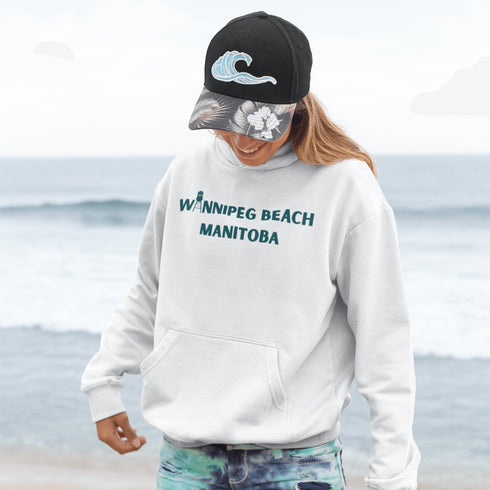 Step into vintage beach town vibes with our Winnipeg Beach Retro Scene hoodie — a stylish throwback to sun-soaked days by the lake.