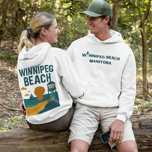 Step into vintage beach town vibes with our Winnipeg Beach Retro Scene hoodie — a stylish throwback to sun-soaked days by the lake.