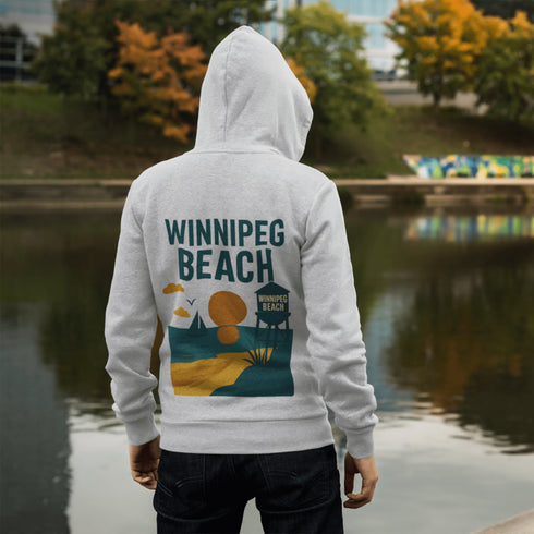 Step into vintage beach town vibes with our Winnipeg Beach Retro Scene hoodie — a stylish throwback to sun-soaked days by the lake.