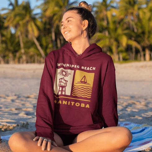 Bring the good vibes and shoreline nostalgia with our Winnipeg Beach, Manitoba hoodie — designed with a retro twist that nods to sunny summers gone by.
