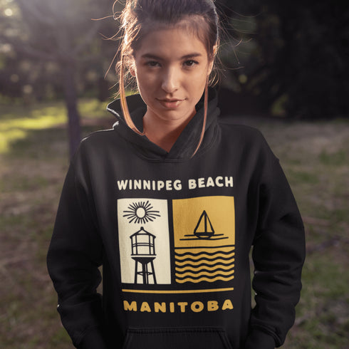 Bring the good vibes and shoreline nostalgia with our Winnipeg Beach, Manitoba hoodie — designed with a retro twist that nods to sunny summers gone by.