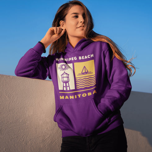 Bring the good vibes and shoreline nostalgia with our Winnipeg Beach, Manitoba hoodie — designed with a retro twist that nods to sunny summers gone by.