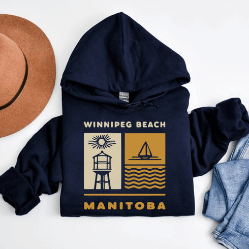 Bring the good vibes and shoreline nostalgia with our Winnipeg Beach, Manitoba hoodie — designed with a retro twist that nods to sunny summers gone by.