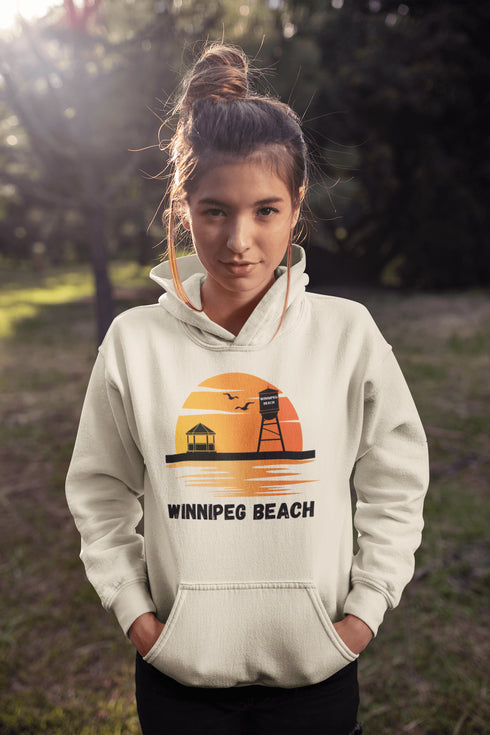 Introducing the "Winnipeg Beach Sunset Hoodie" – because nothing says relaxation like a sunset and a water tower! Whether you're reminiscing about lazy beach days or just need an excuse to wear something cozy, this hoodie captures all the magic of Winnipeg Beach.