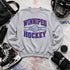 Winnipeg Hockey 1972 vintage-style unisex crewneck sweatshirt with collegiate lettering, crossed hockey sticks and retro hockey graphic by Prairie Life Co.