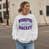 Winnipeg Hockey 1972 vintage-style unisex crewneck sweatshirt with collegiate lettering, crossed hockey sticks and retro hockey graphic by Prairie Life Co.