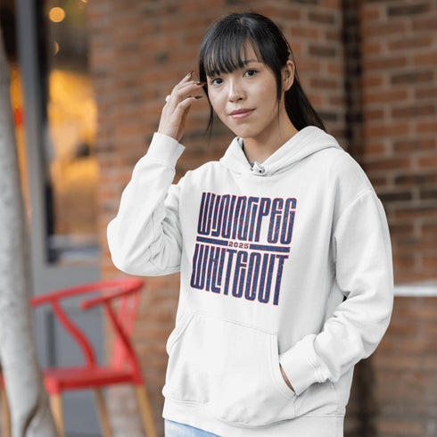 Winnipeg Whiteout 2025 Hoodie – Retro Style, Blizzard Approved! Step into the storm (or just your favorite local rink) with the Winnipeg Whiteout 2025 hoodie!