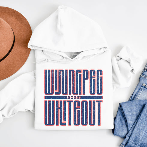 Winnipeg Whiteout 2025 Hoodie – Retro Style, Blizzard Approved! Step into the storm (or just your favorite local rink) with the Winnipeg Whiteout 2025 hoodie!