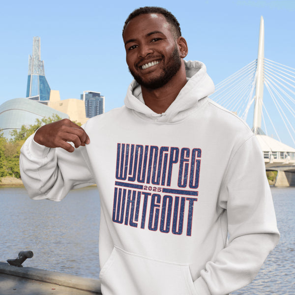 Winnipeg Whiteout 2025 Hoodie – Retro Style, Blizzard Approved! Step into the storm (or just your favorite local rink) with the Winnipeg Whiteout 2025 hoodie!
