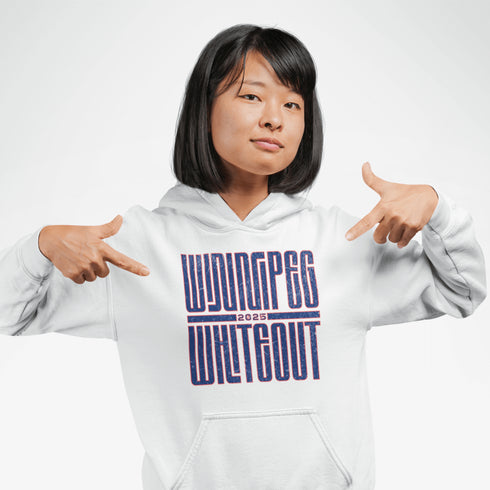 Winnipeg Whiteout 2025 Hoodie – Retro Style, Blizzard Approved! Step into the storm (or just your favorite local rink) with the Winnipeg Whiteout 2025 hoodie!