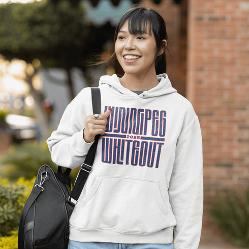 Winnipeg Whiteout 2025 Hoodie – Retro Style, Blizzard Approved! Step into the storm (or just your favorite local rink) with the Winnipeg Whiteout 2025 hoodie!