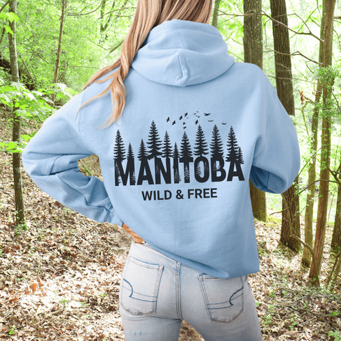 This striking design showcases a serene forest scene that reflects the natural charm and rugged landscapes of Manitoba.