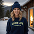 Introducing our customizable gender-neutral sweatshirt, perfect for anyone who loves cabin life and camping!