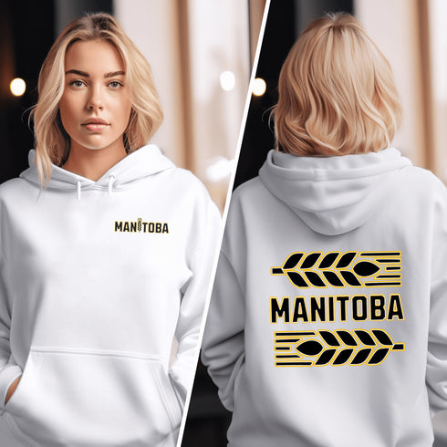 Our Manitoba sweater features a stunning wheat graphic that pays homage to the beautiful prairies of Canada.