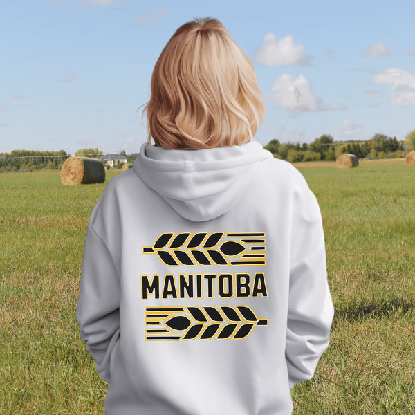 Our Manitoba sweater features a stunning wheat graphic that pays homage to the beautiful prairies of Canada.