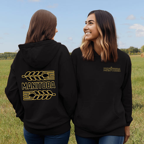 Our Manitoba sweater features a stunning wheat graphic that pays homage to the beautiful prairies of Canada.