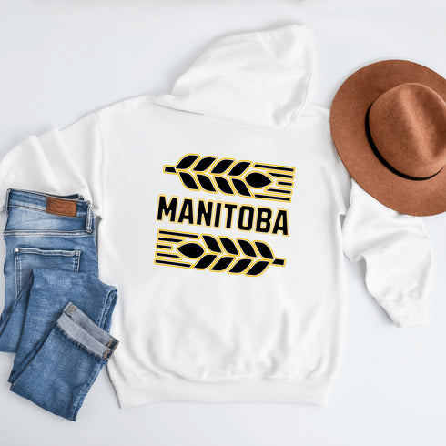 Our Manitoba sweater features a stunning wheat graphic that pays homage to the beautiful prairies of Canada.
