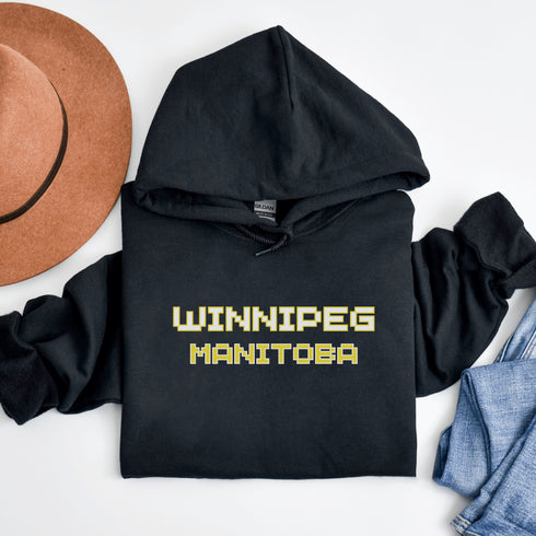 This gender-neutral hoodie features a retro gaming font that will make you feel like a true gaming champion.