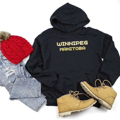 This gender-neutral hoodie features a retro gaming font that will make you feel like a true gaming champion.