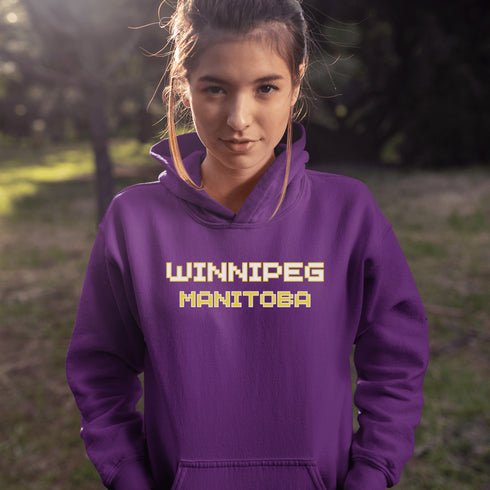 This gender-neutral hoodie features a retro gaming font that will make you feel like a true gaming champion.