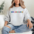 Introducing our newest addition to your wardrobe - the trendy graphic sweatshirt featuring colorful Winnipeg Scrabble Titles.